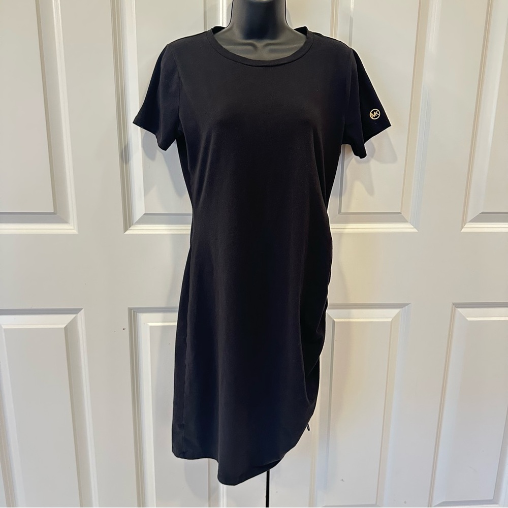 Michael Kors Solid Black Bodycon Dress Medium